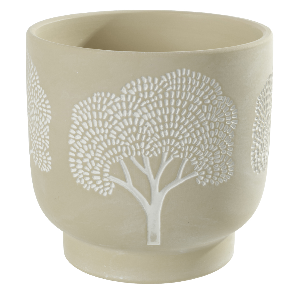 CACHEPOT DECORATIVO CERAMICA ARVORE (BEGE) 13cm 13,3d