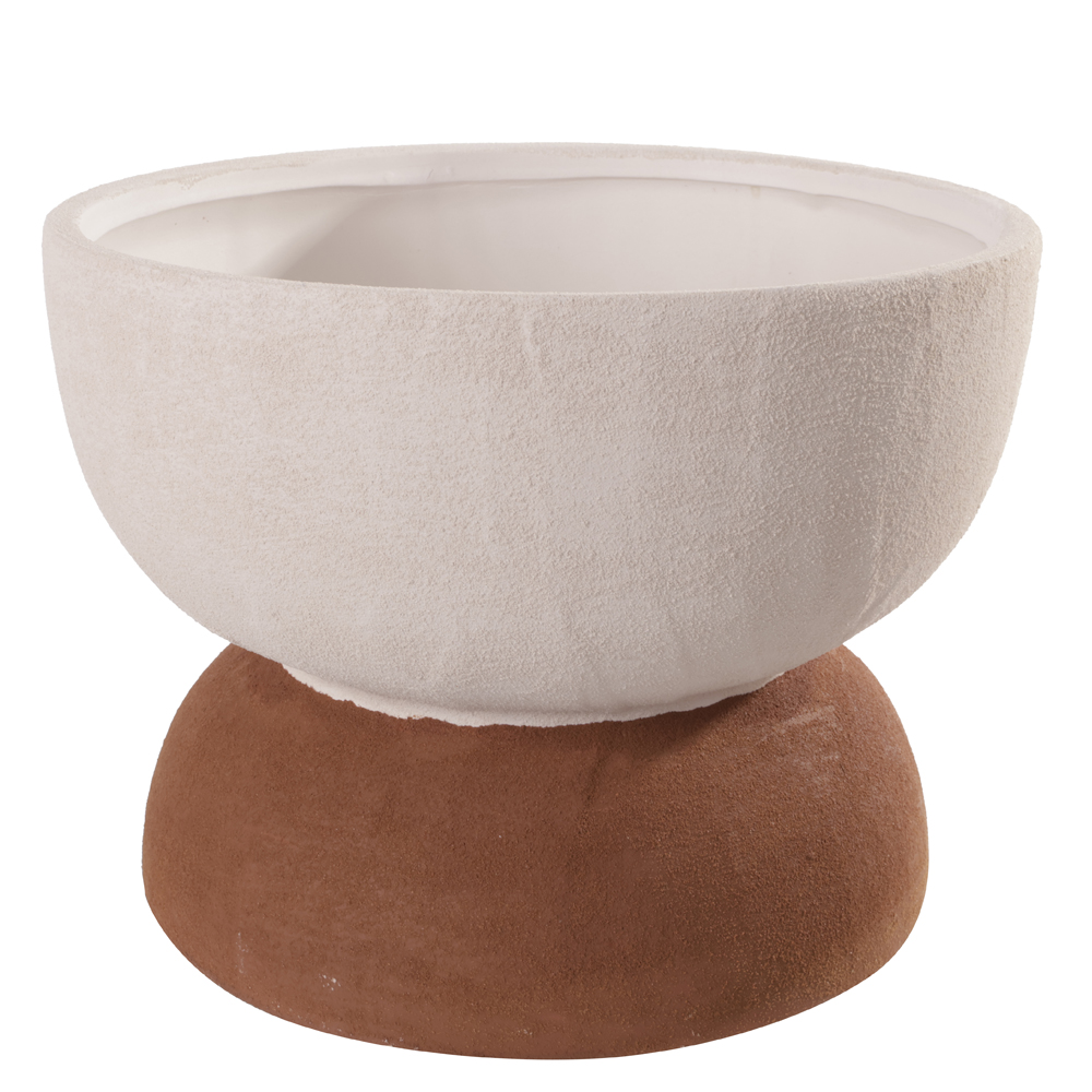 CENTRO DE MESA CERAMICA (BEGE TERRACOTA) 18,5cm 25d