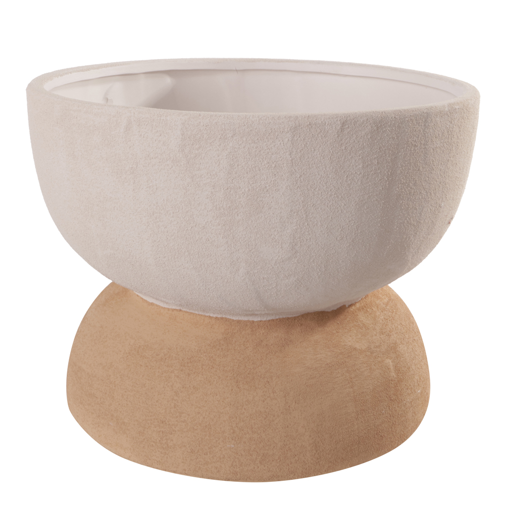 CENTRO DE MESA CERAMICA (BEGE MARROM) 18,5cm 25d