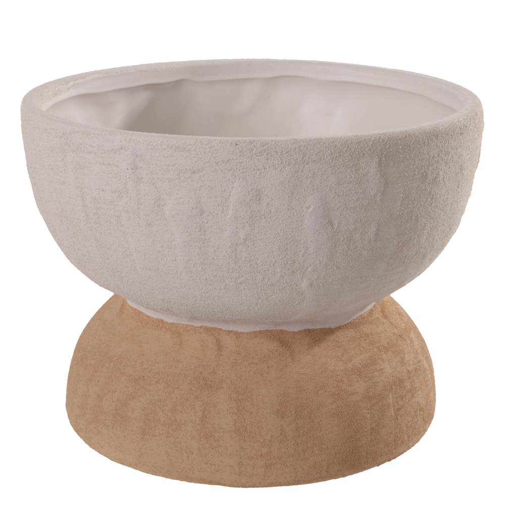 CENTRO DE MESA CERAMICA (BEGE MARROM) 14cm 19d