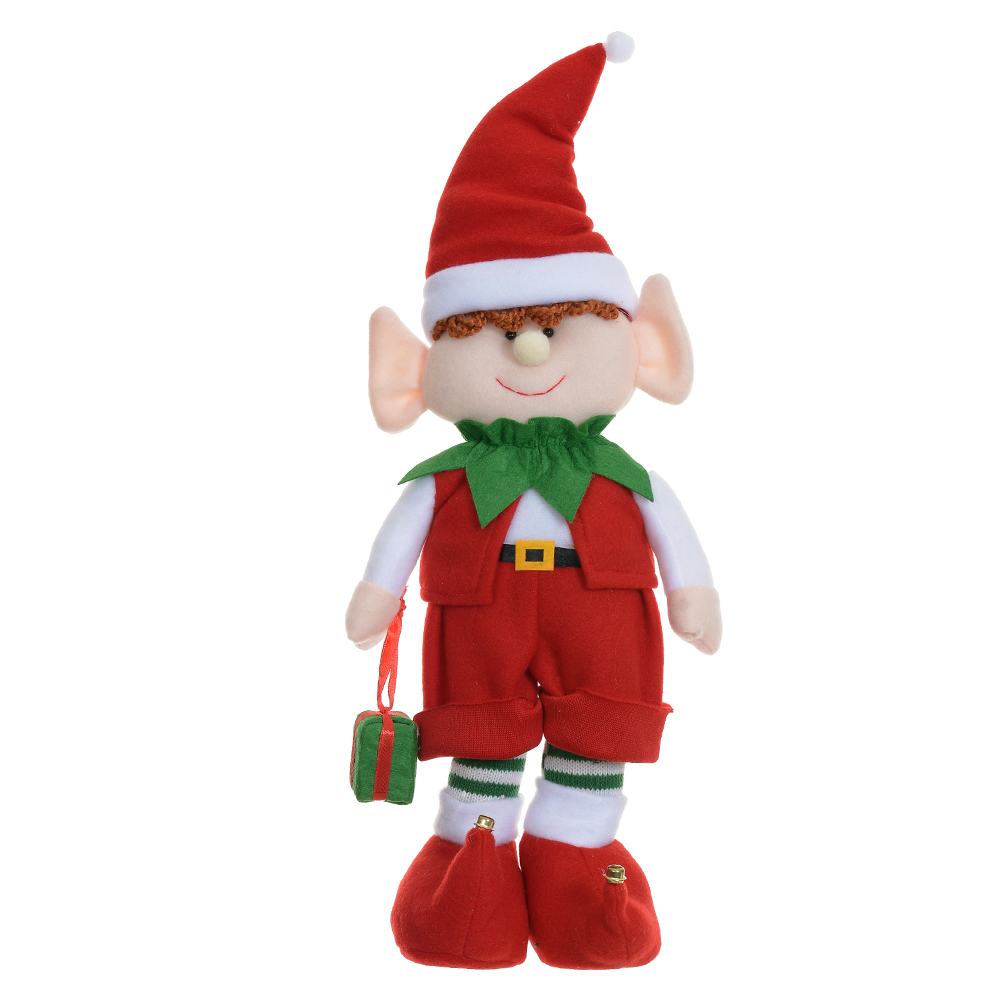 BONECO NATAL MENINO ELFO (VERMELHO VERDE) 43X20cm