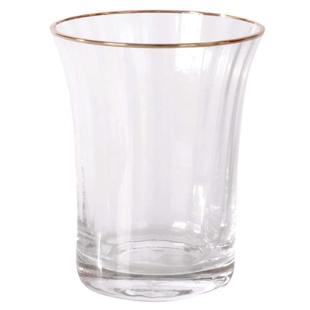 CJ COPOS 330ml 10,9X8,8cm C/ 6PCS CRISTALLINE (TRANSPARENTE BD.DOURADO)