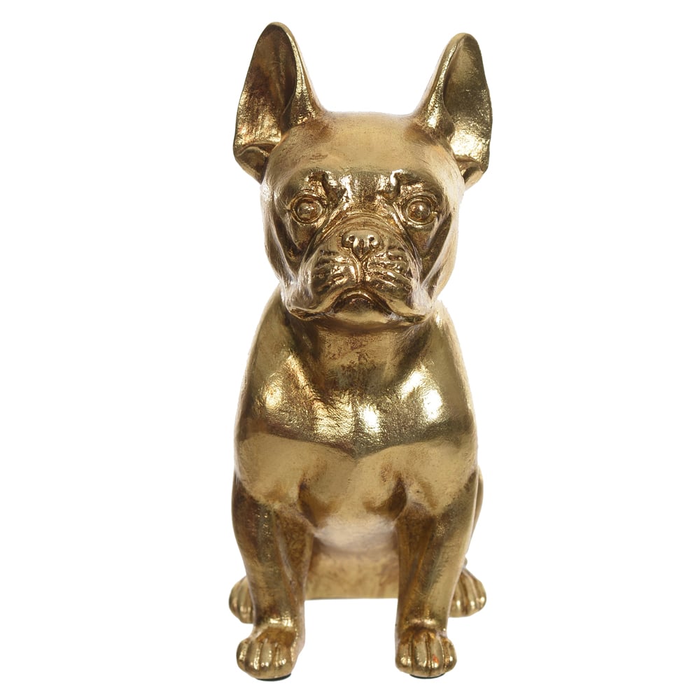 ESCULTURA DECORATIVA POLIRESINA CACHORRO (DOURADO) 17,2X14,8X7,8cm