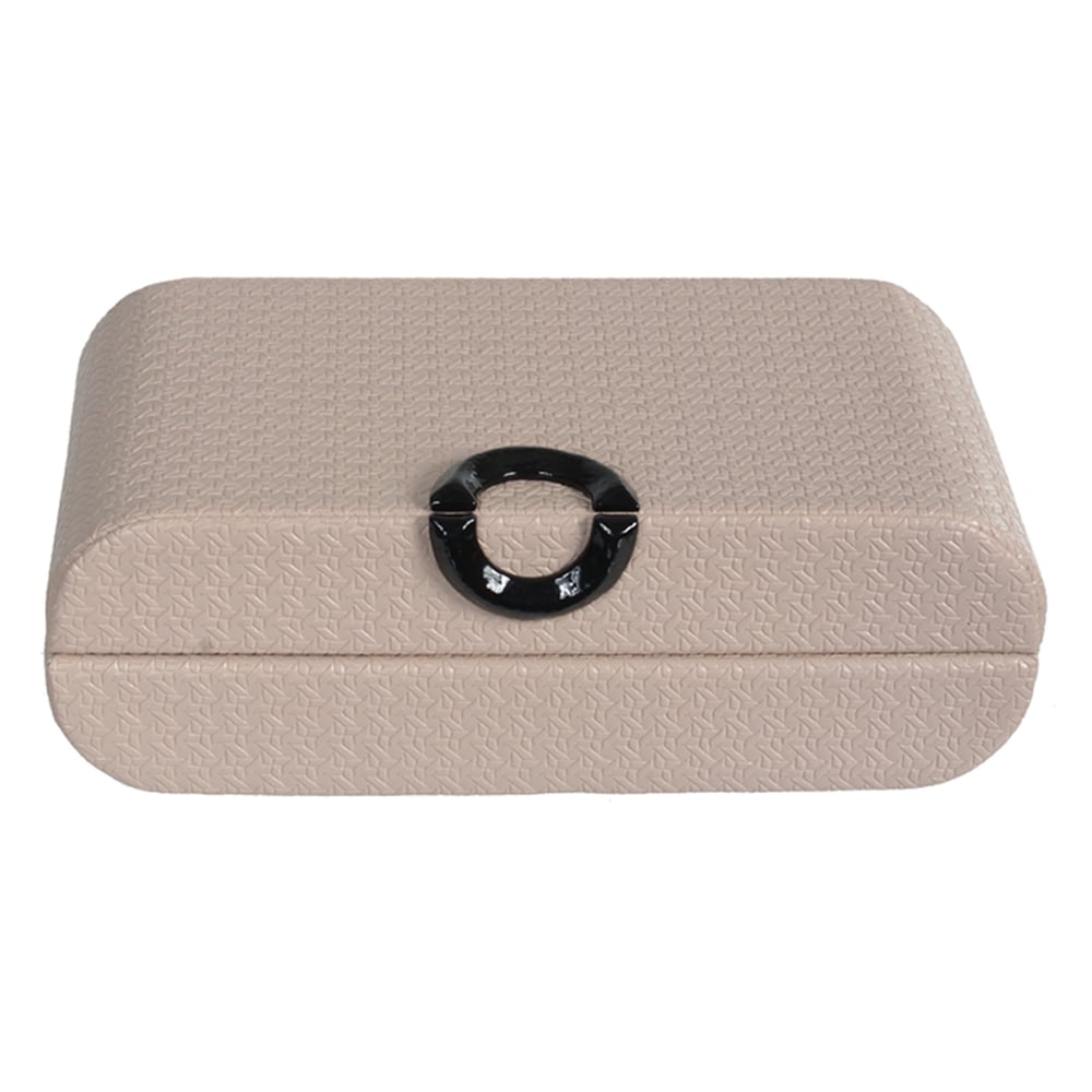 CAIXA DECORATIVA MDF REVESTIMENTO PU (NUDE) 25,5X14X8cm