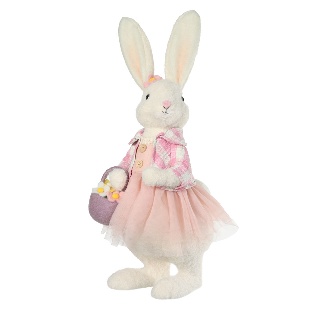 BONECA COELHA CESTINHA PROVENCAL (ROSA) 59X18,5X25cm