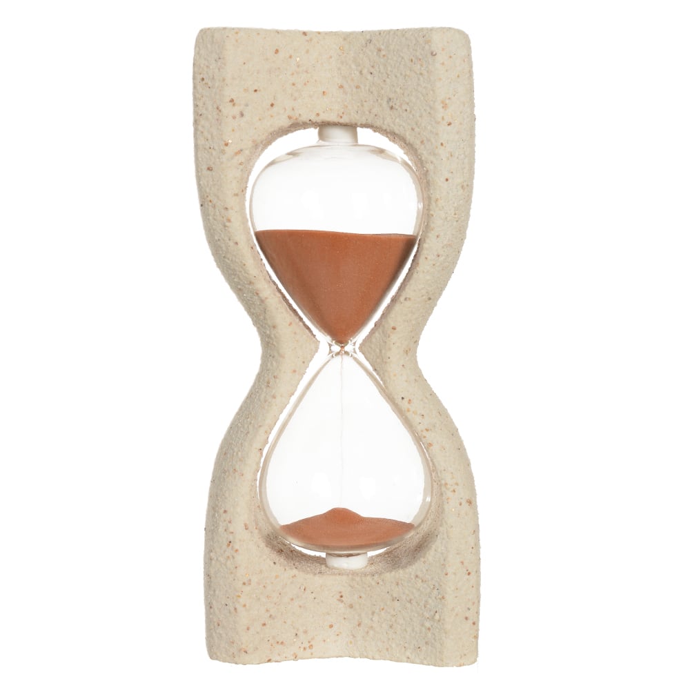 AMPULHETA DECORATIVA POLIRESINA 14 MINUTOS (BEGE TERRACOTA) 22,7X10X7cm