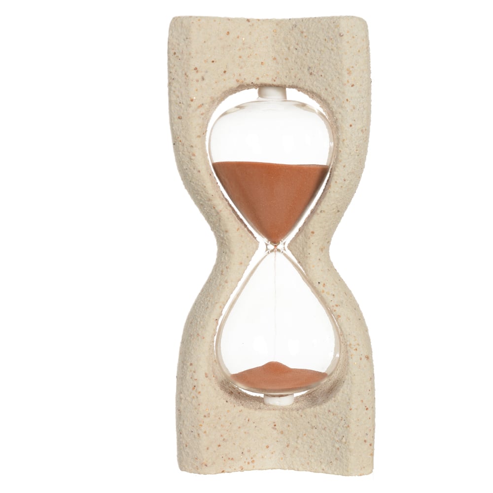 AMPULHETA DECORATIVA POLIRESINA 30 MINUTOS (BEGE TERRACOTA) 28X12,8X8,5cm