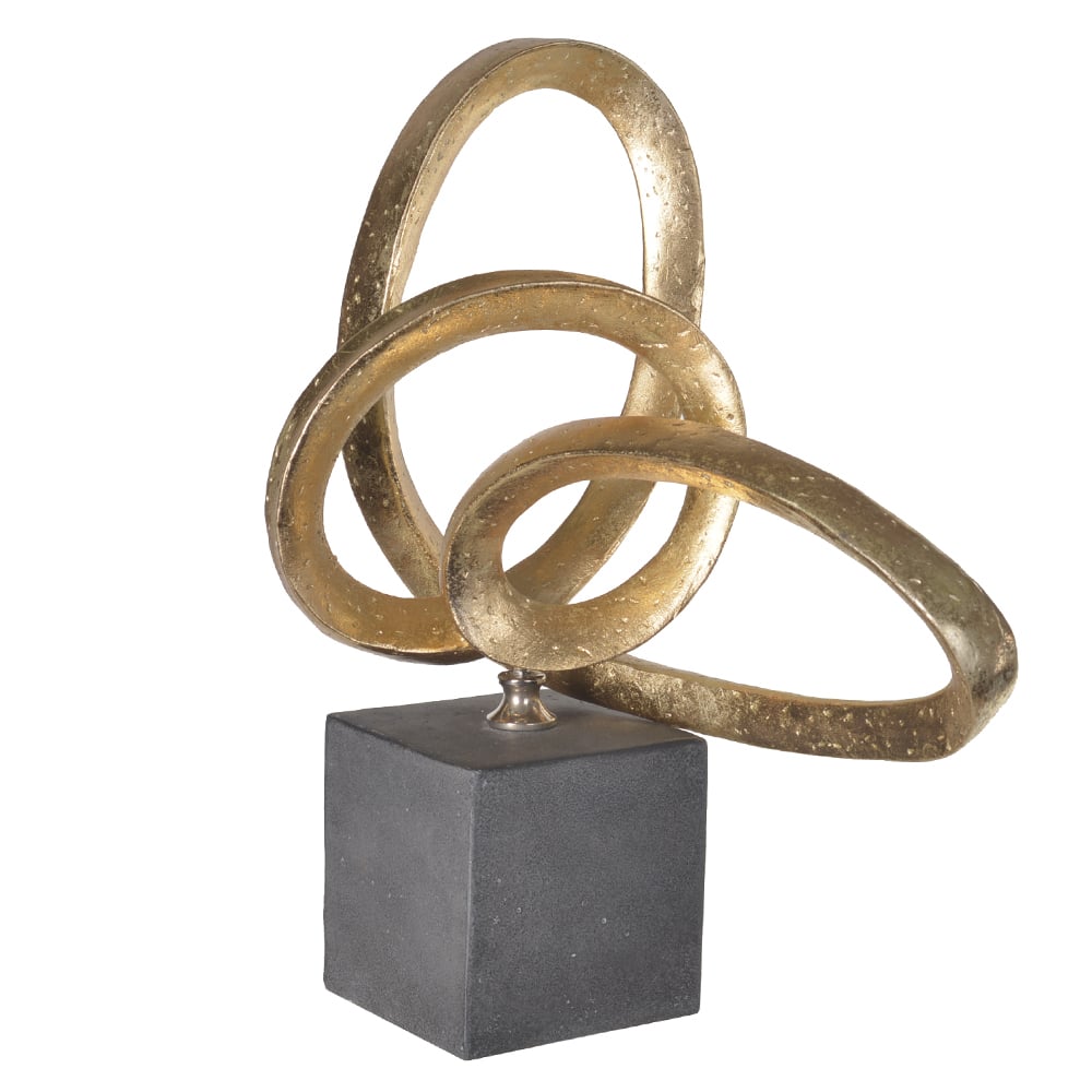 ESCULTURA DECORATIVA POLIRESINA (DOURADO) 37,7X32,5X19cm