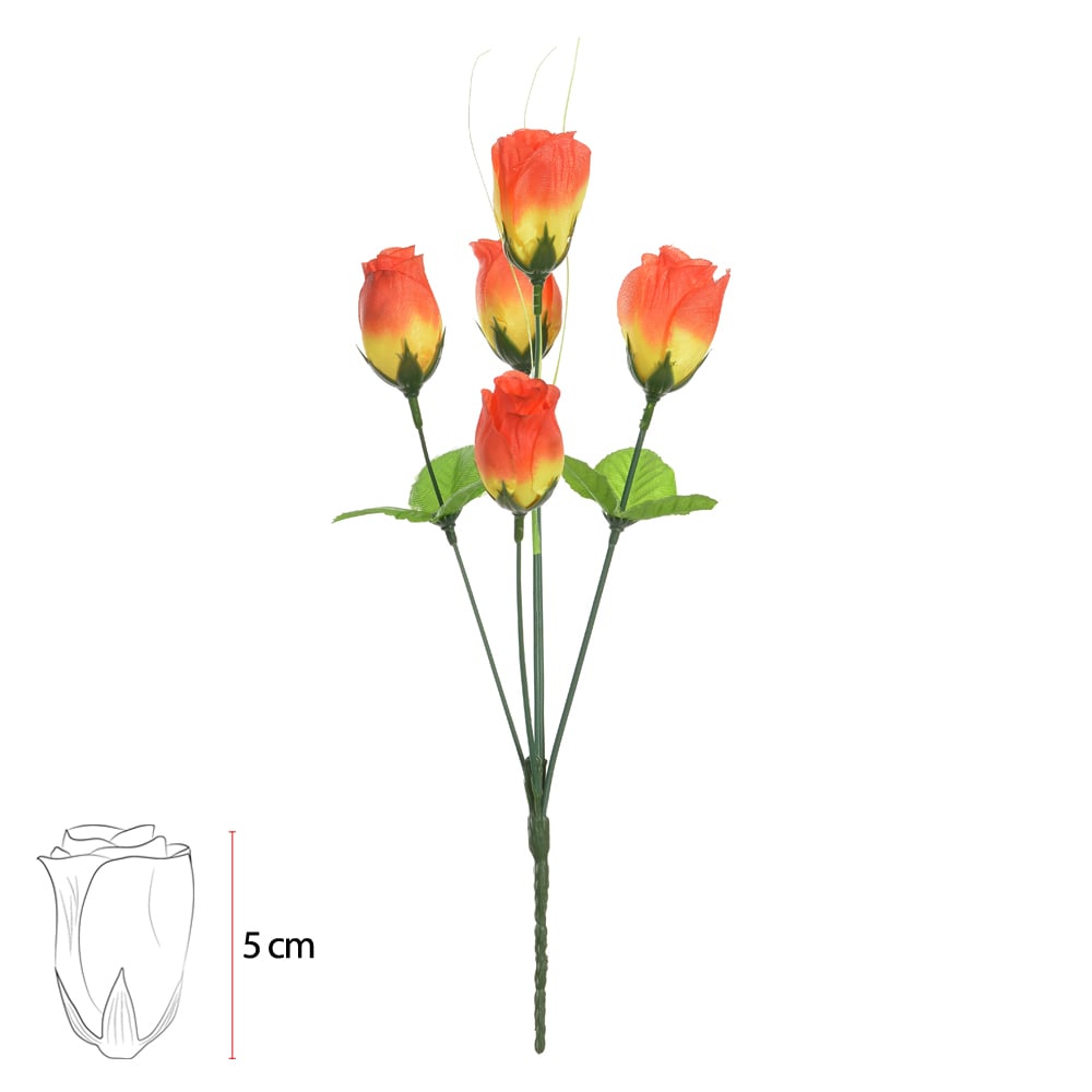 B.ROSA BOTAO X5 (LARANJA) 35cm
