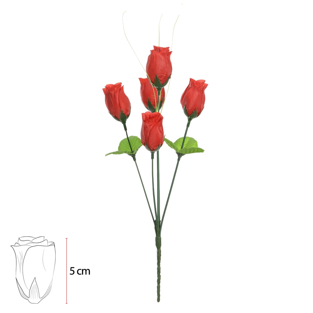 B.ROSA BOTAO X5 (VERMELHO) 35cm