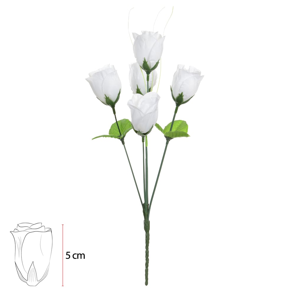 B.ROSA BOTAO X5 (BRANCO) 35cm