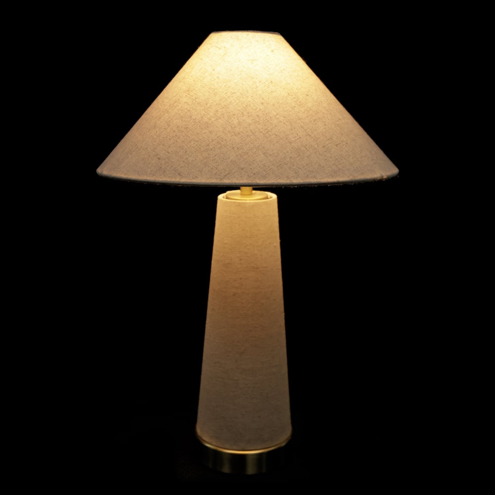 ABAJUR DECORATIVO BIVOLT (OFF WHITE DOURADO) 53X36X36cm