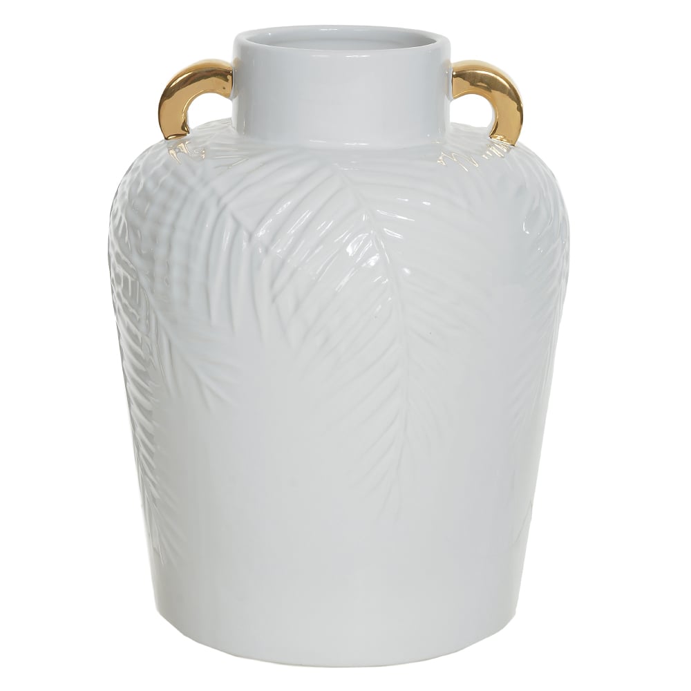 VASO DECORATIVO CERAMICA (BRANCO) 28cm 21,5d