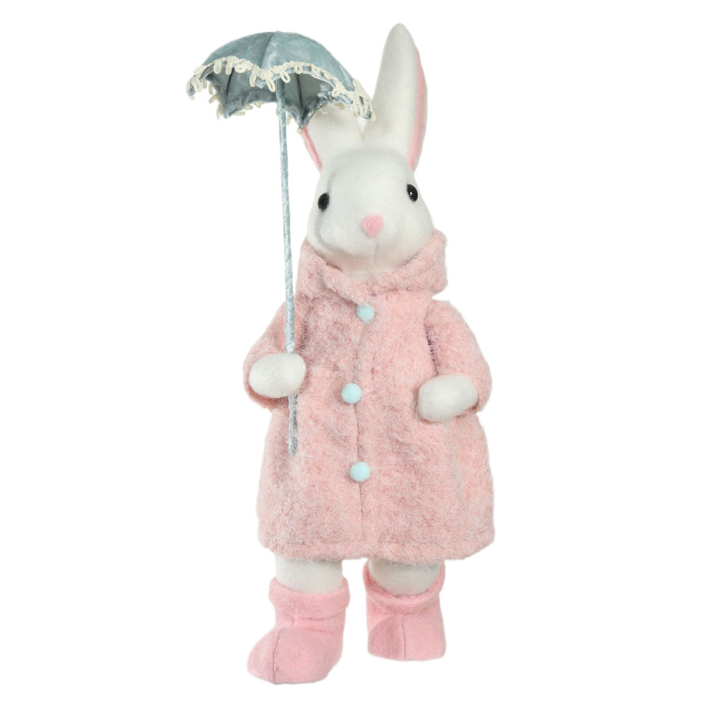 BONECA COELHA CAPA CHUVA PROVENCAL (ROSA) 46X17X19cm