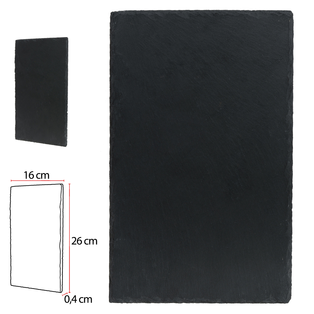 TABUA ARDOSIA 0,4X16X26cm RETANGULAR (PRETO)