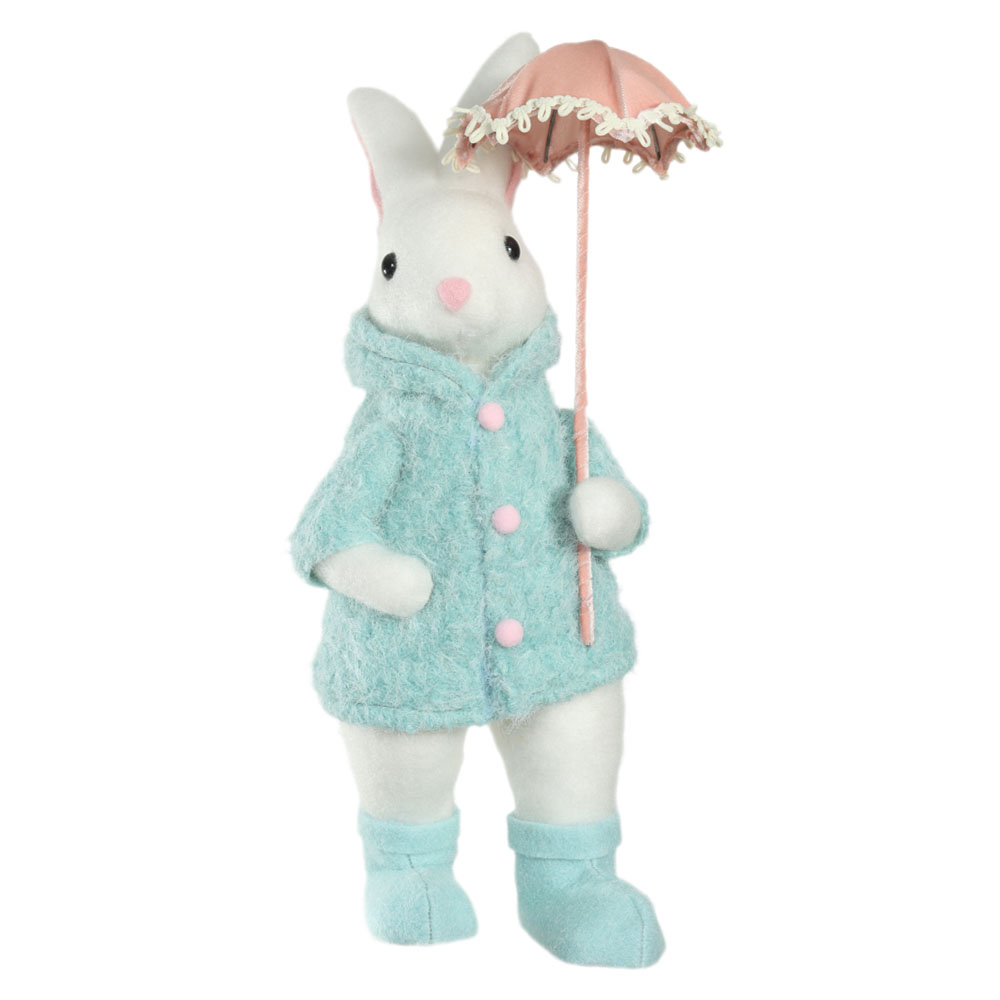 BONECO COELHO CAPA CHUVA PROVENCAL (AZUL) 46X17X19cm