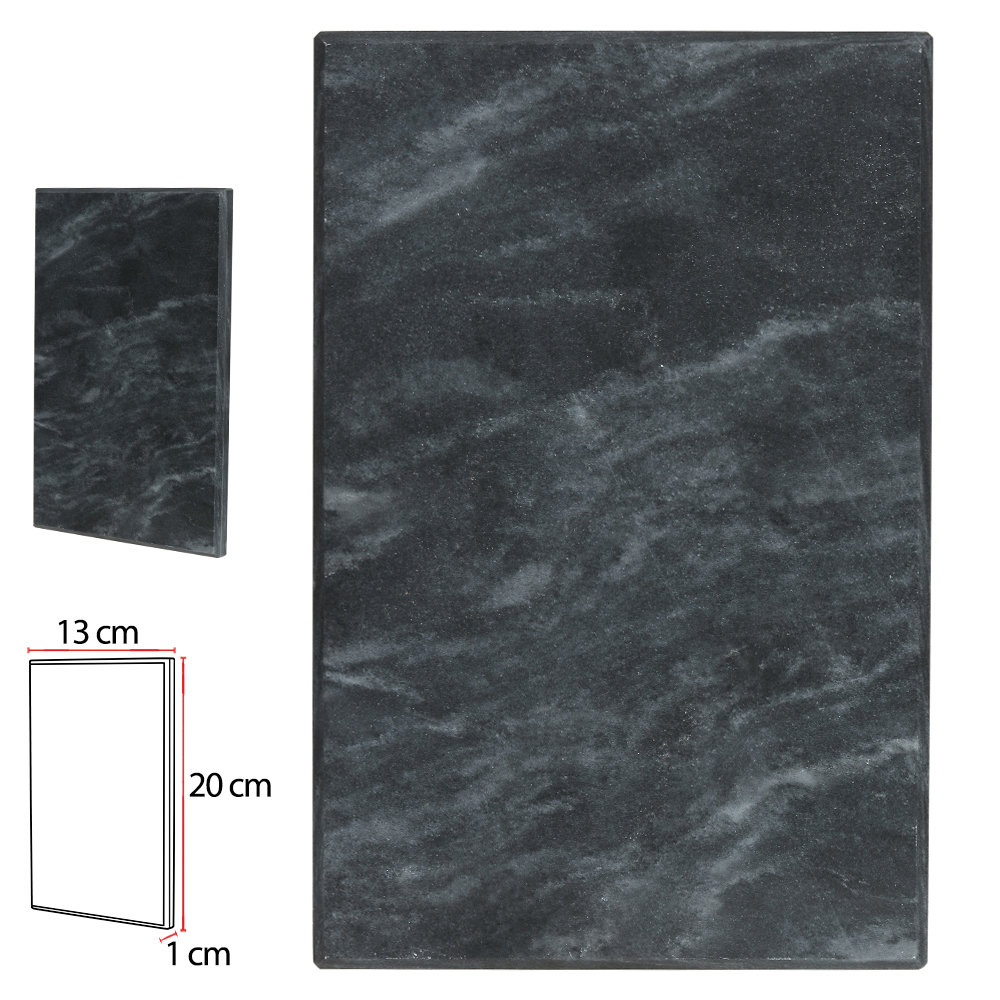 TABUA DE FRIOS MARMORE 1X13X20cm RETANGULO (PRETO)