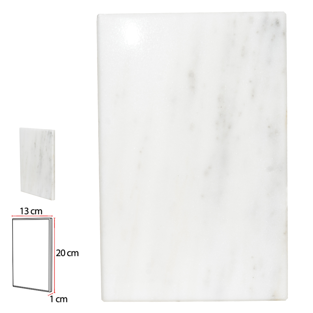 TABUA DE FRIOS MARMORE 1X13X20cm RETANGULO (BRANCO)