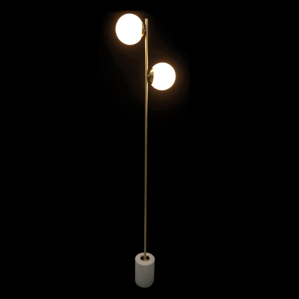 LUMINARIA DE CHAO METAL E MARMORE BIVOLT (DOURADO) 1,6mX15cm