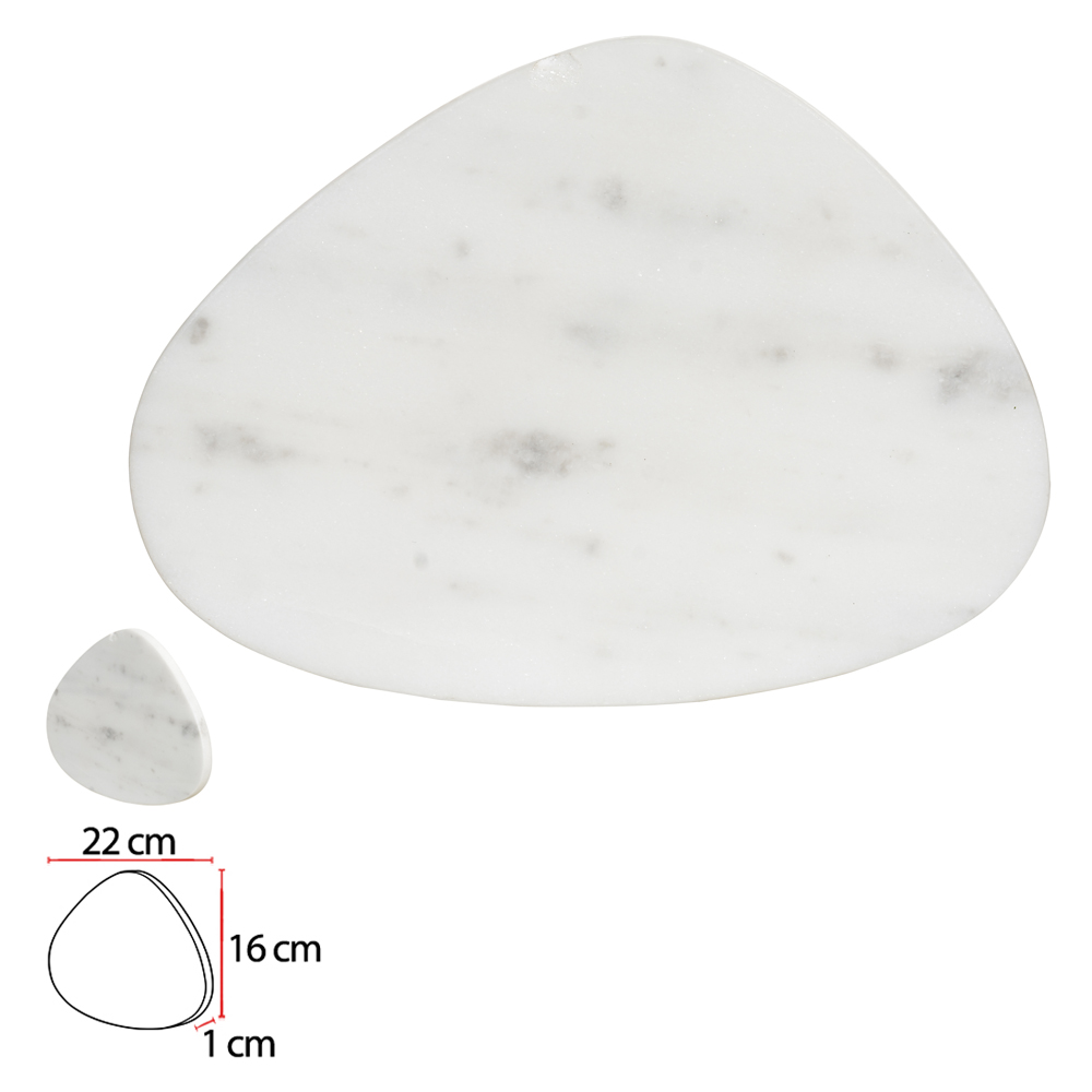 TABUA DE FRIOS MARMORE 1X16X22cm ORGANICO (BRANCO)