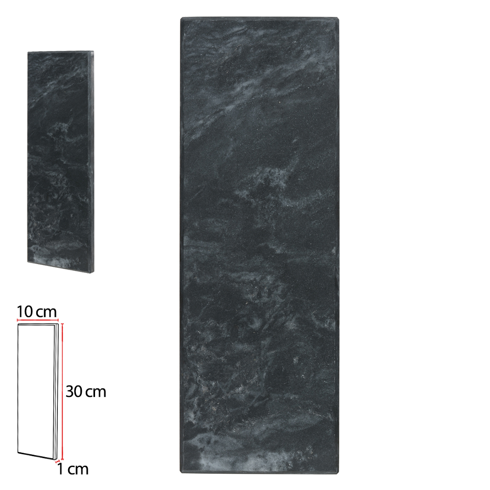 TABUA DE FRIOS MARMORE 1X10X30cm RETANGULO (PRETO)