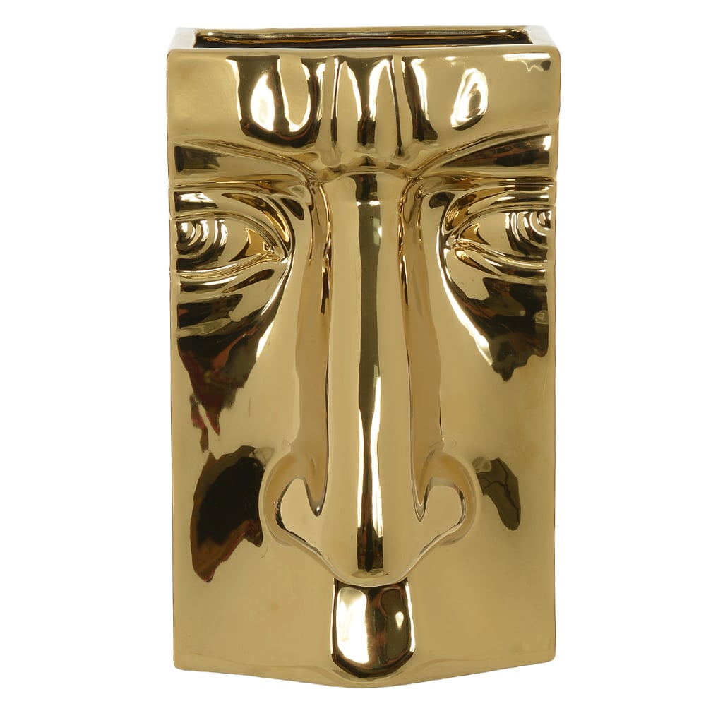 VASO DECORATIVO CERAMICA (DOURADO) 23X14X11,5cm