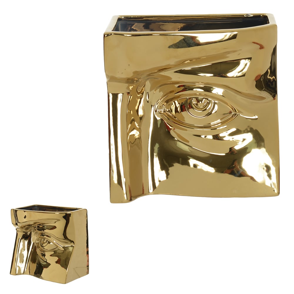 VASO DECORATIVO CERAMICA (DOURADO) 16cm 16,5d