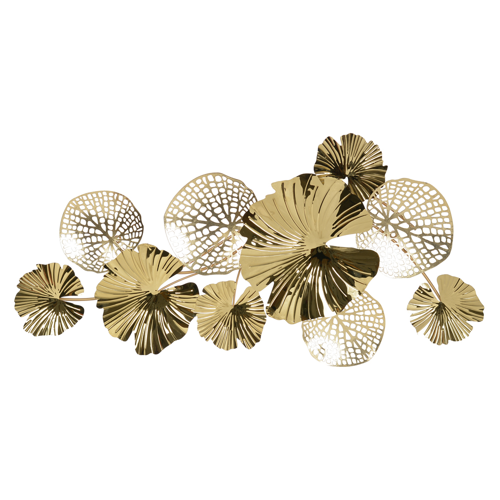 ESCULTURA DE PAREDE METAL (DOURADO) 57,5cmX1,17mX6,4cm