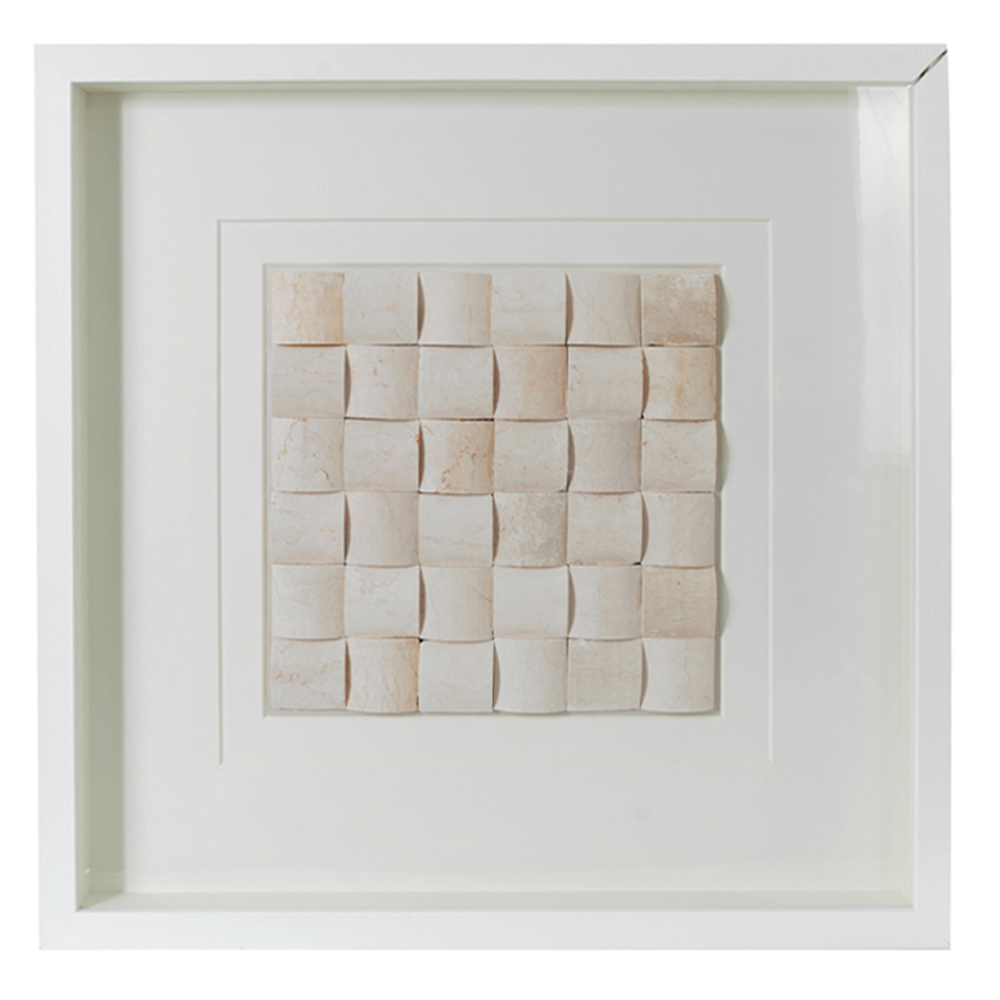 QUADRO DECORATIVO PLASTICO (OFF WHITE) 60X60X5cm
