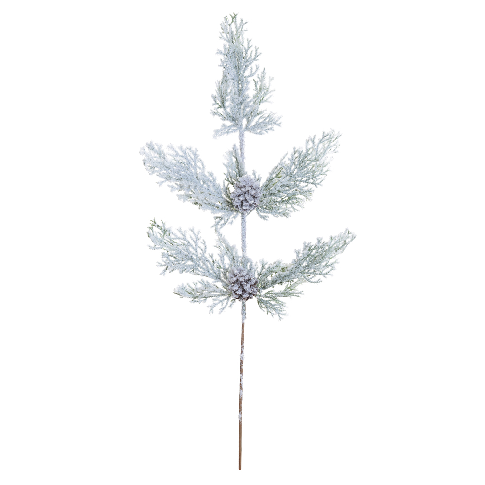 H.FOLHA NATAL NEVADA C/PINHA (VERDE) 68cm