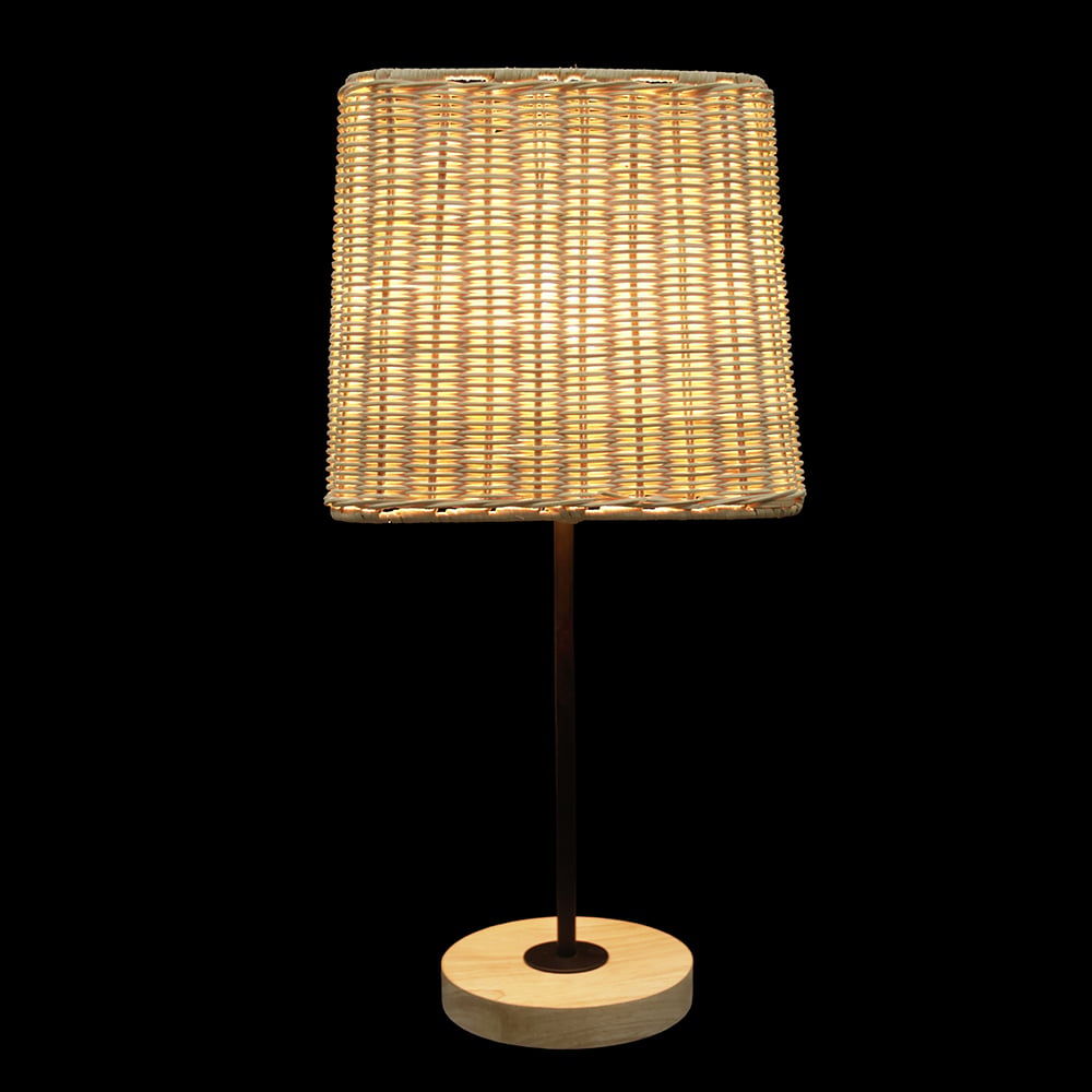 ABAJUR DECORATIVO MADEIRA BIVOLT (MADEIRA PRETO) 53X24X24cm