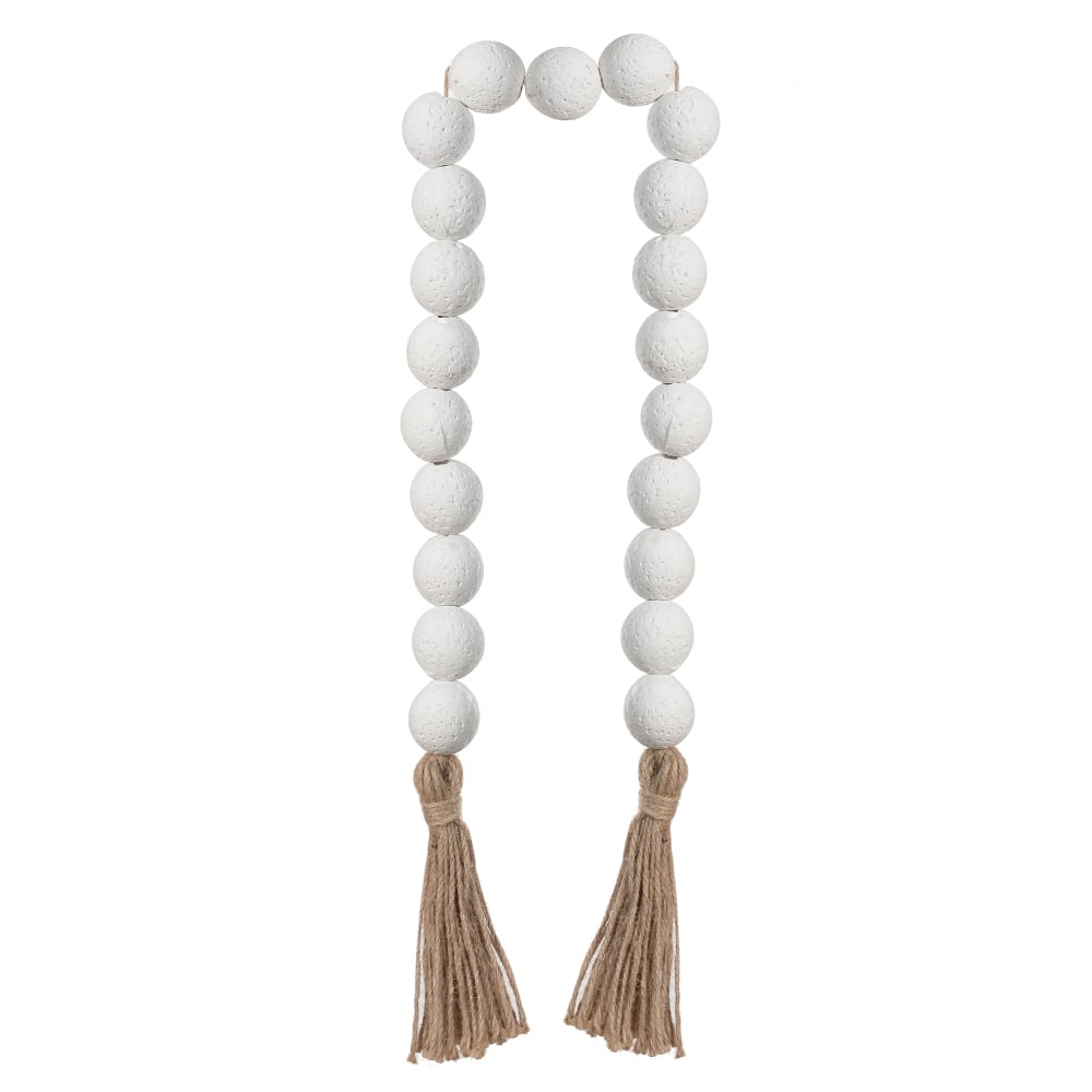 COLAR DECORATIVO EM MATERIAL NATURAL (BRANCO) 1,09m