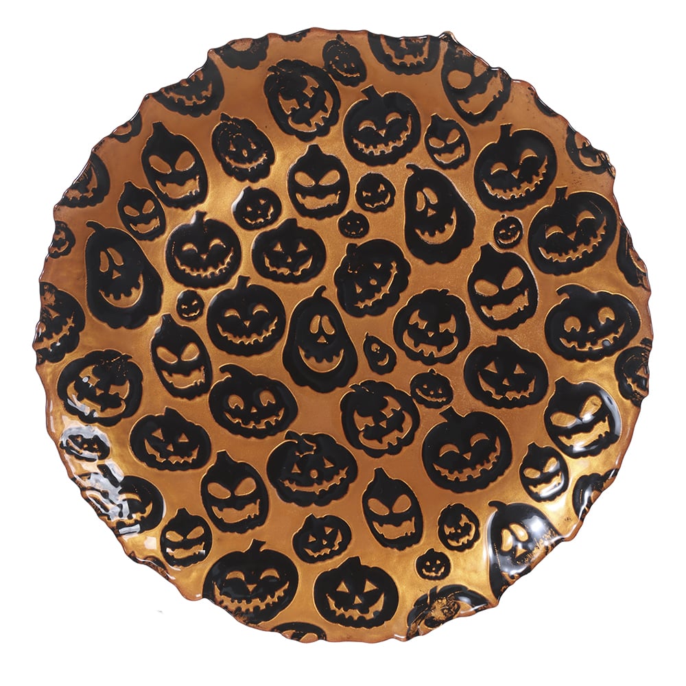 MESA POSTA SOUSPLAT VIDRO ABOBORA (LARANJA PRETO) 2,8X33X33cm