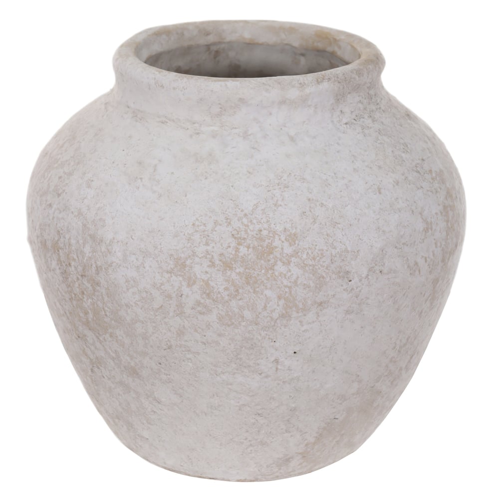 VASO DECORATIVO CERAMICA TEXTURIZADO (OFF WHITE) 17,7cm 19d
