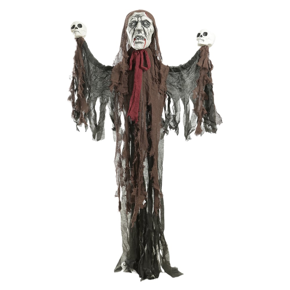 BONECO ANIMATRONIC FANTASMA C/LED E SOM (PRETO VERMELHO) 1,1X1,6m
