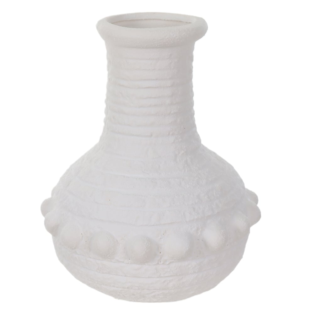 VASO DECORATIVO CERAMICA TEXTURIZADO BALLS (BRANCO) 23cm 19d