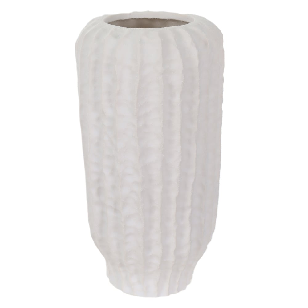 VASO DECORATIVO CERAMICA TEXTURIZADO (BRANCO) 25X13,7X12,5cm