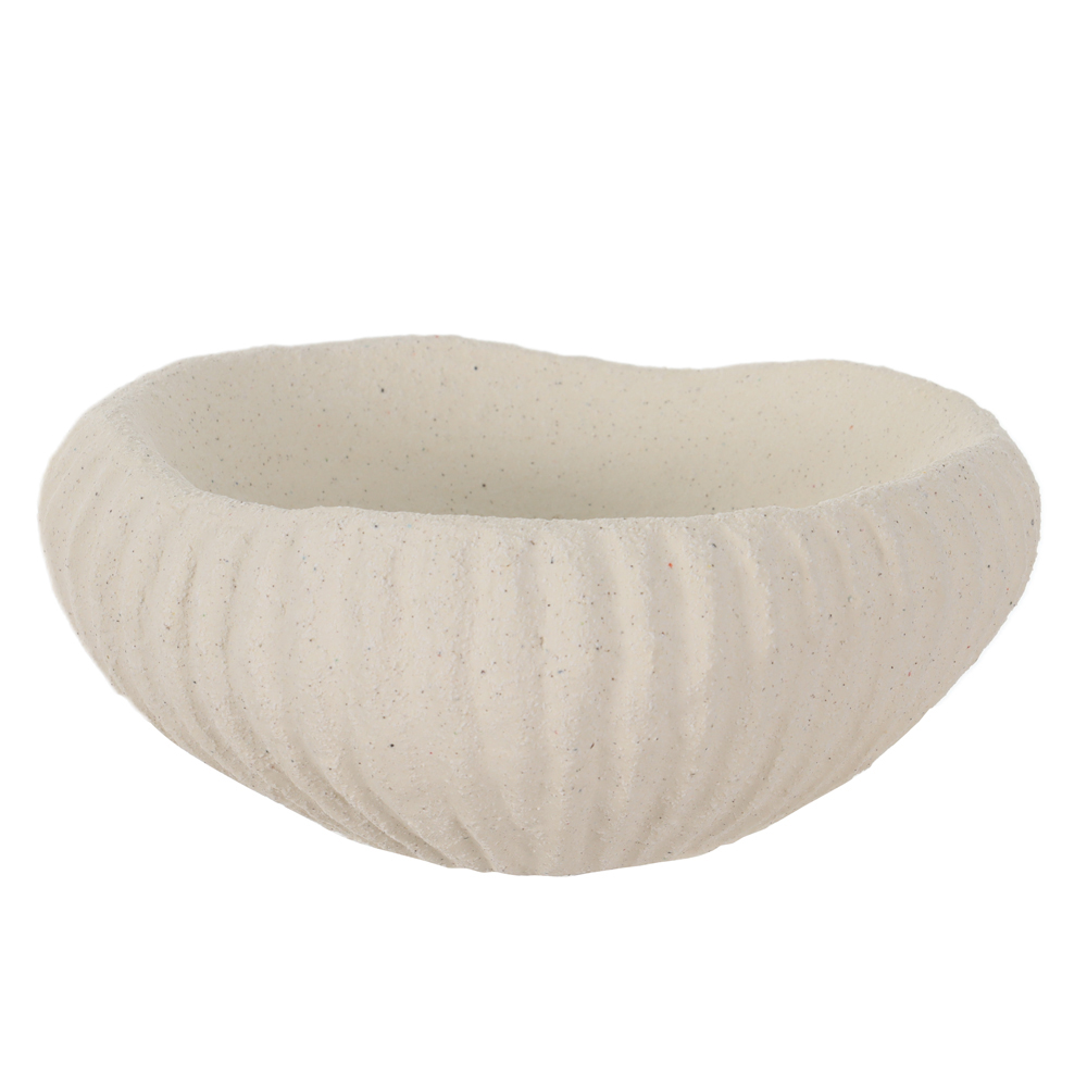 CENTRO DE MESA CERAMICA TEXTURIZADO (OFF WHITE) 8,5cm 20,5d