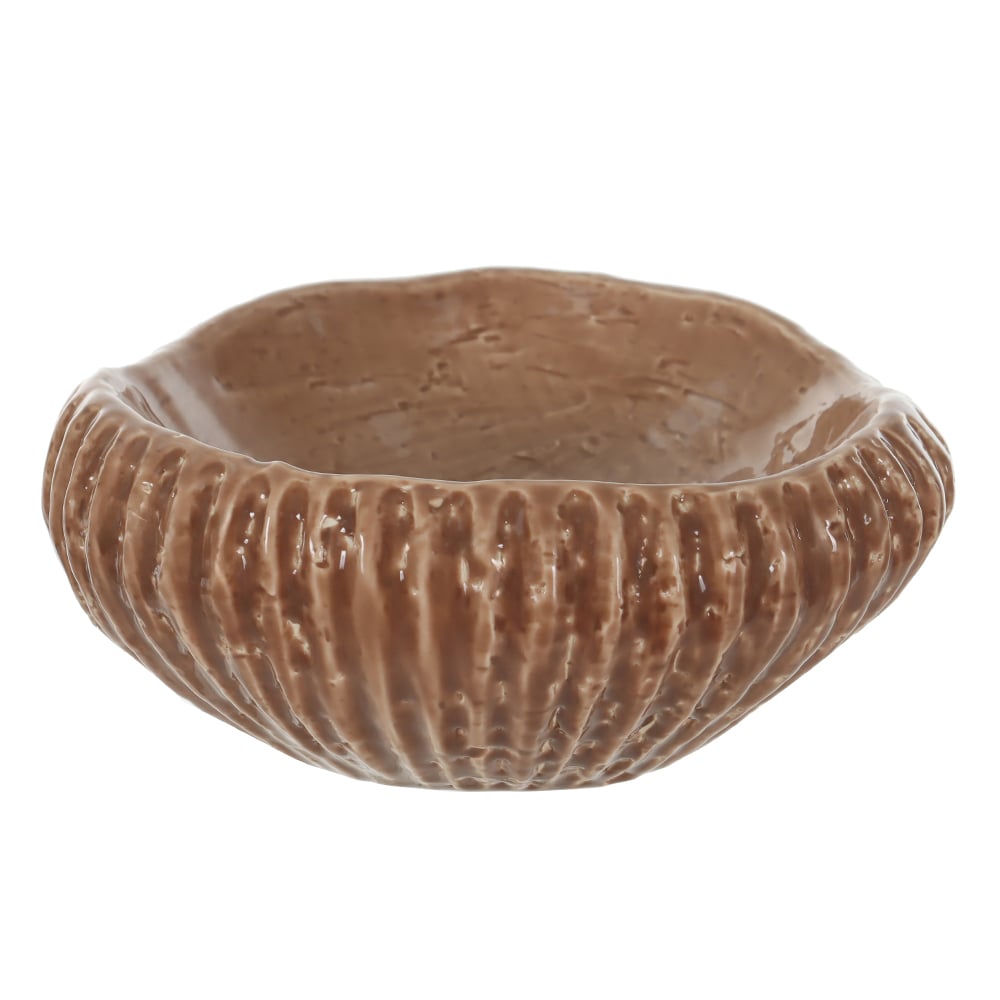 CENTRO DE MESA CERAMICA TEXTURIZADO (MARROM) 8,5cm 20,5d