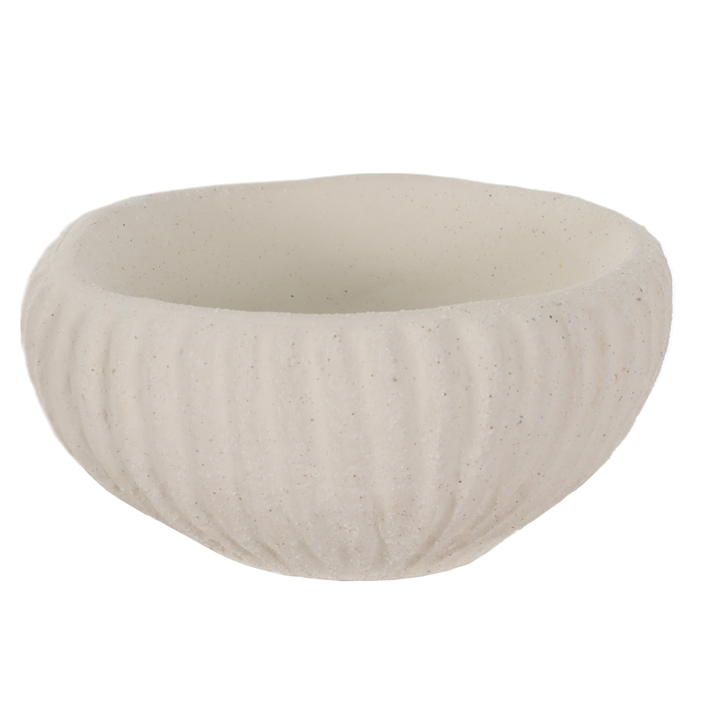 CENTRO DE MESA CERAMICA TEXTURIZADO (OFF WHITE) 8cm 17,5d