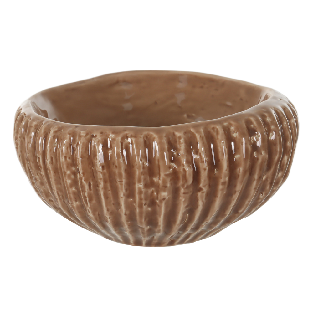 CENTRO DE MESA CERAMICA TEXTURIZADO (MARROM) 8cm 17,5d