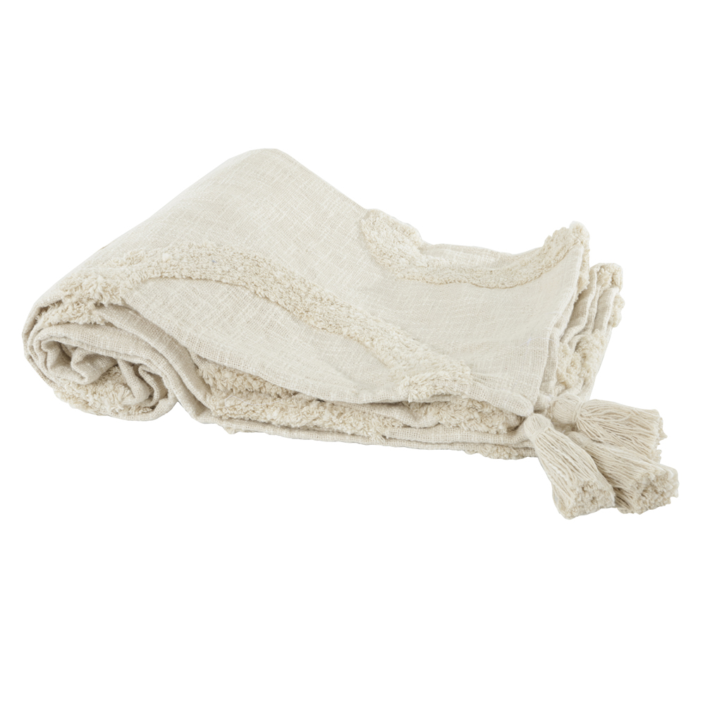 MANTA SOFA ALGODAO (AREIA) 1,7X1,3m