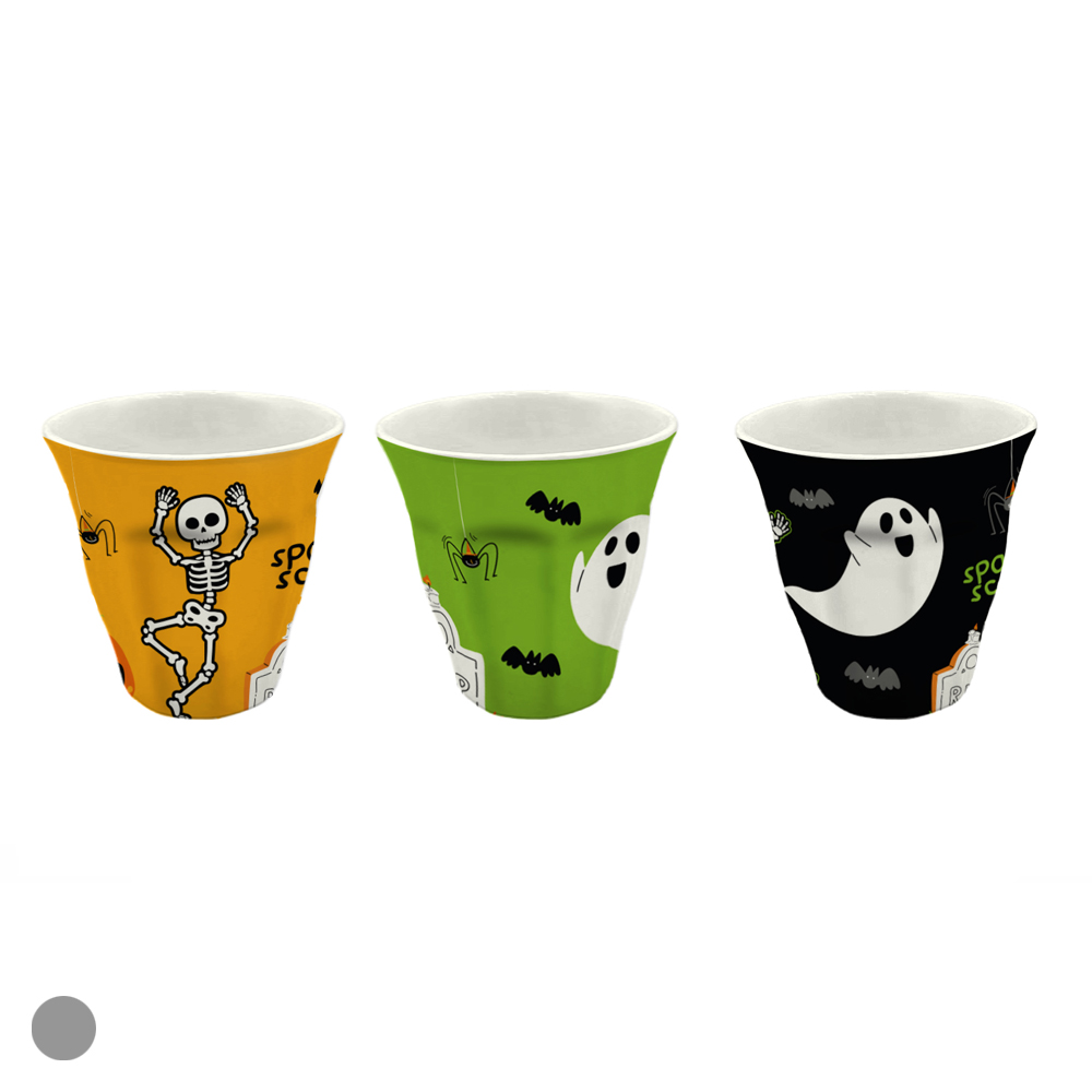 COPO MELAMINA C/TRES ESTAMPAS (COLORIDO) 8,8X8,8X9cm