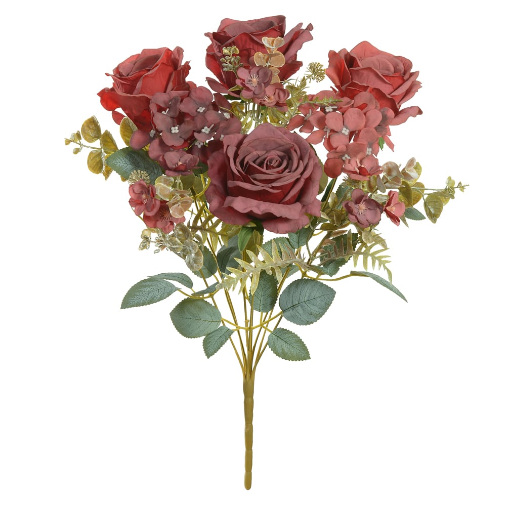 B.ROSA HORTENSIA X9 (VERMELHO OUTONO) 45cm