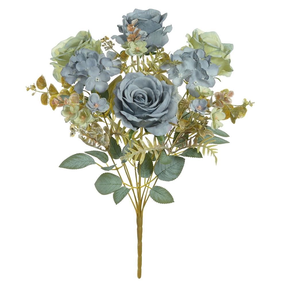 B.ROSA HORTENSIA X9 (VERDE OUTONO AZUL) 45cm