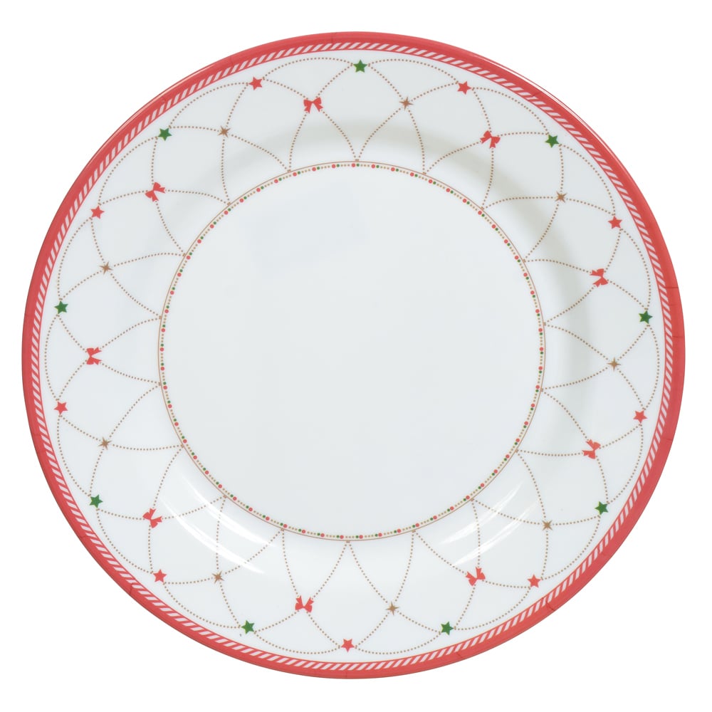 PRATO RASO MELAMINA COLECAO BRINQUEDO (VERMELHO VERDE) 27,8D