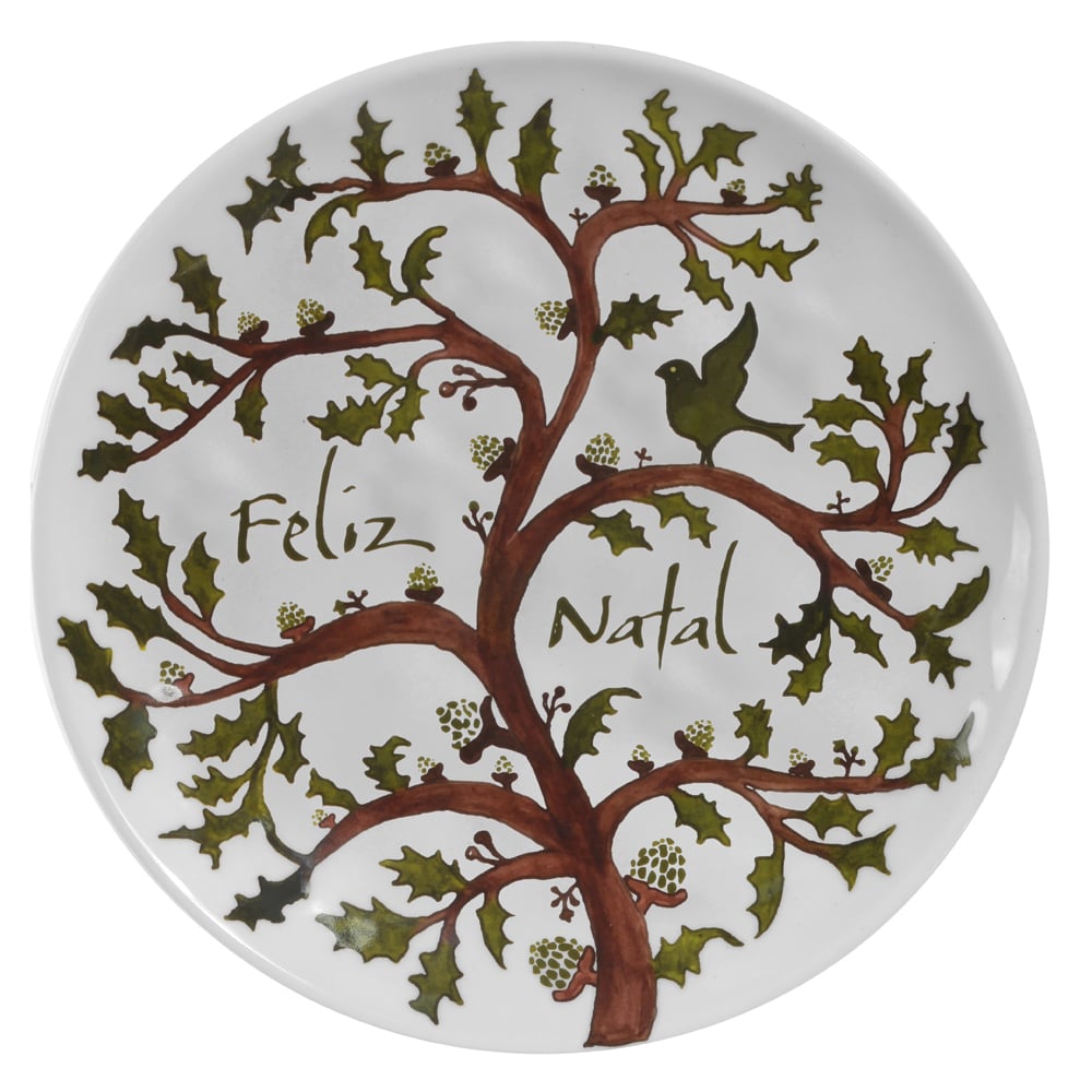 PRATO SOBREMESA MELAMINA ARVORE DA VIDA (BRANCO VERDE) 23D