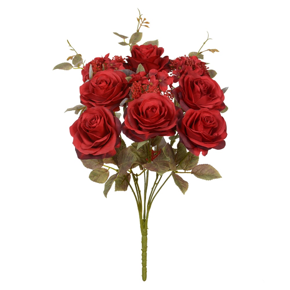 B.ROSA HORTENSIA C/PROTECAO UV X9 (VERMELHO OUTONO) 48cm