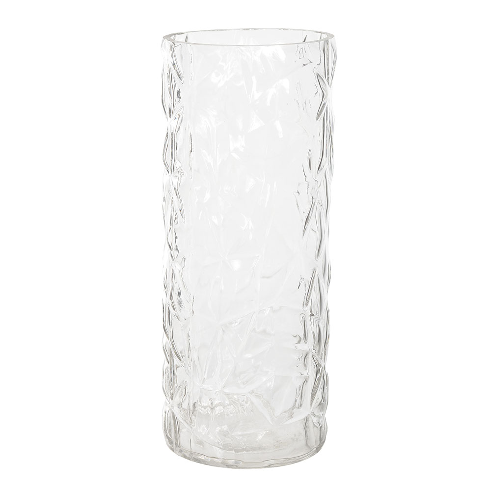 VASO VIDRO TEXTURIZADO (TRANSPARENTE) 29,5cm