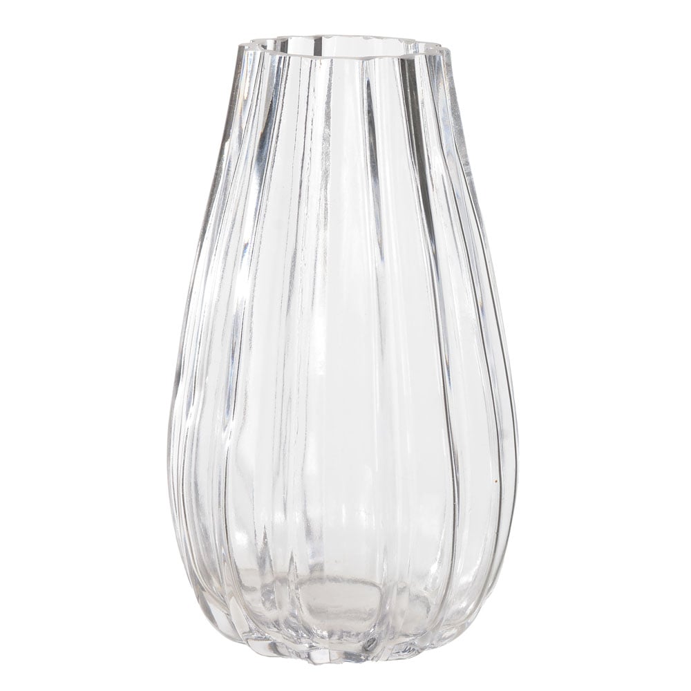 VASO VIDRO TEXTURIZADO (TRANSPARENTE) 25cm